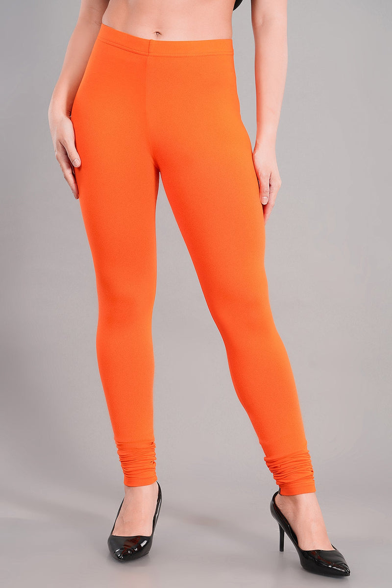 Shruthi Stretch Churidar Leggings || LIGHT ORANGE