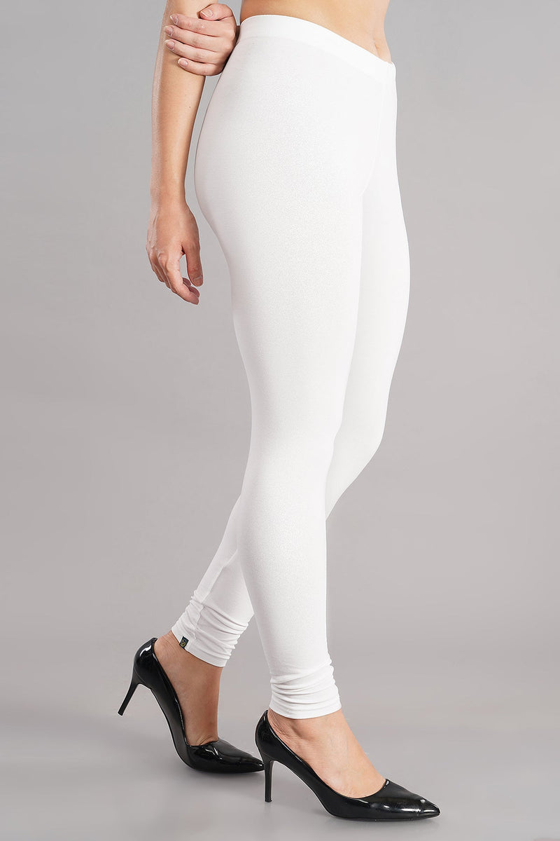 Shruthi Stretch Churidar Leggings || WHITE