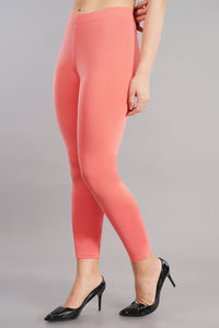 Shruthi Ankle Length Leggings with elasticated Waist||LIGHT CORAL