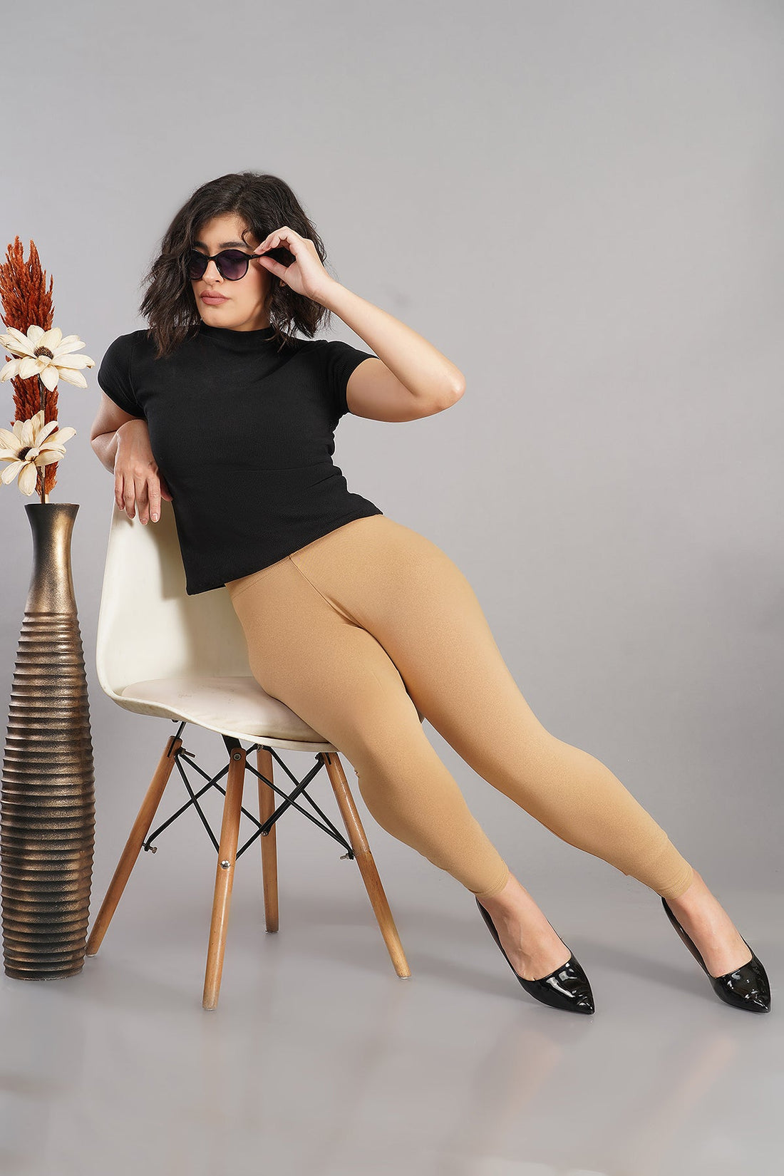 Shruthi Ankle Length Leggings with elasticated Waist||BISCUT
