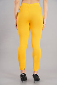 Shruthi Ankle Length Leggings with elasticated Waist || LIME YELLOW