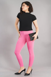 Shruthi Ankle Length Leggings with elasticated Waist||BABY PINK