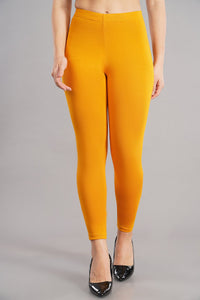 Shruthi Ankle Length Leggings with elasticated Waist||MUSTED YELLOW