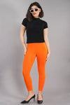 Shruthi Ankle Length Leggings with elasticated Waist||LIGHT ORANGE