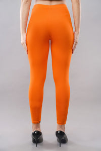 Shruthi Ankle Length Leggings with elasticated Waist||LIGHT ORANGE