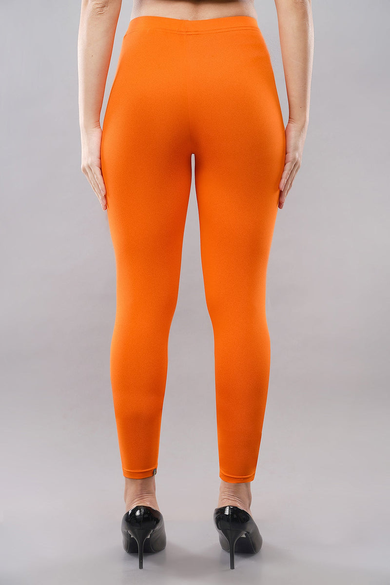 Shruthi Ankle Length Leggings with elasticated Waist||LIGHT ORANGE