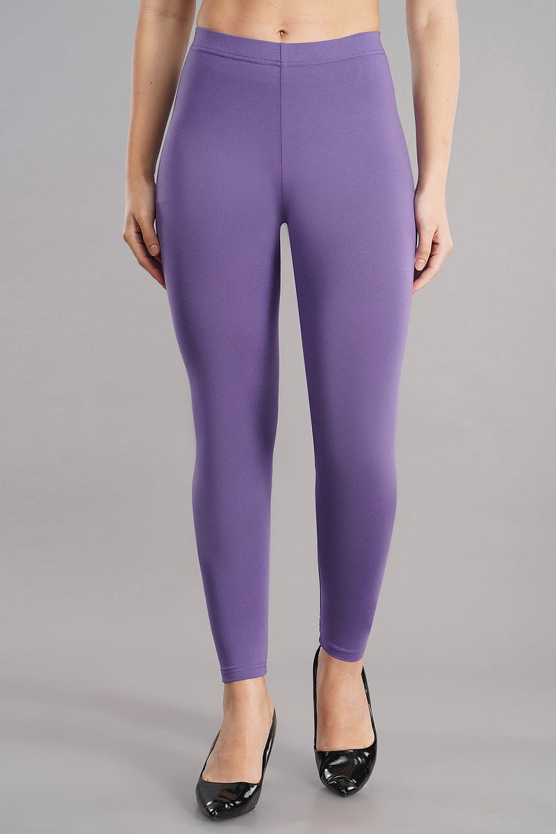 Shruthi Ankle Length Leggings with elasticated Waist||LAVENDER