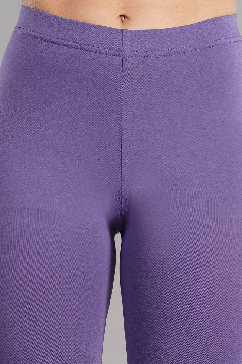 Shruthi Ankle Length Leggings with elasticated Waist||LAVENDER