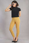 Shruthi Ankle Length Leggings with elasticated Waist||STONE