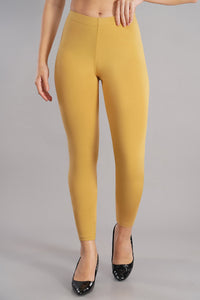 Shruthi Ankle Length Leggings with elasticated Waist||STONE