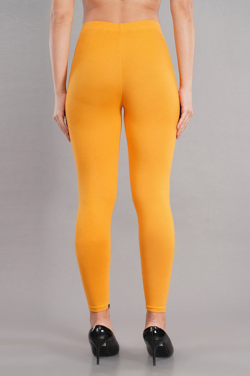 Shruthi Ankle Length Leggings with elasticated Waist||GOLDEN YELLOW