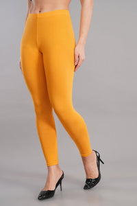 Shruthi Ankle Length Leggings with elasticated Waist||GOLDEN YELLOW