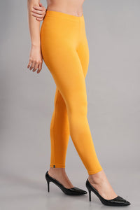 Shruthi Ankle Length Leggings with elasticated Waist||GOLDEN YELLOW