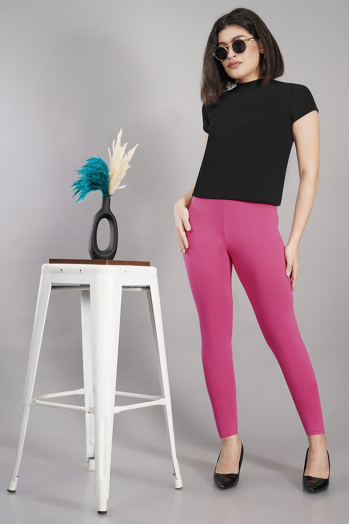 Shruthi Ankle Length Leggings with elasticated Waist||FUSHIYA