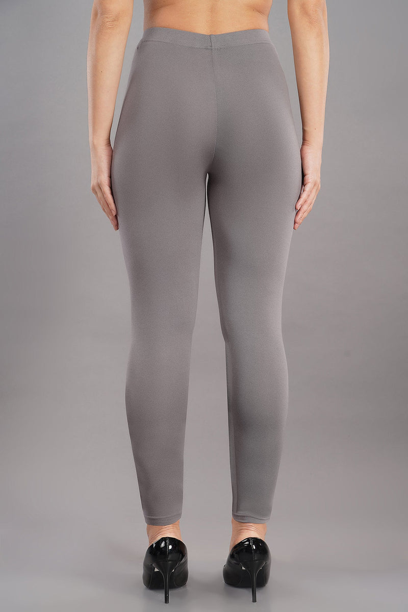 Shruthi Ankle Length Leggings with elasticated Waist||STEEL GREY