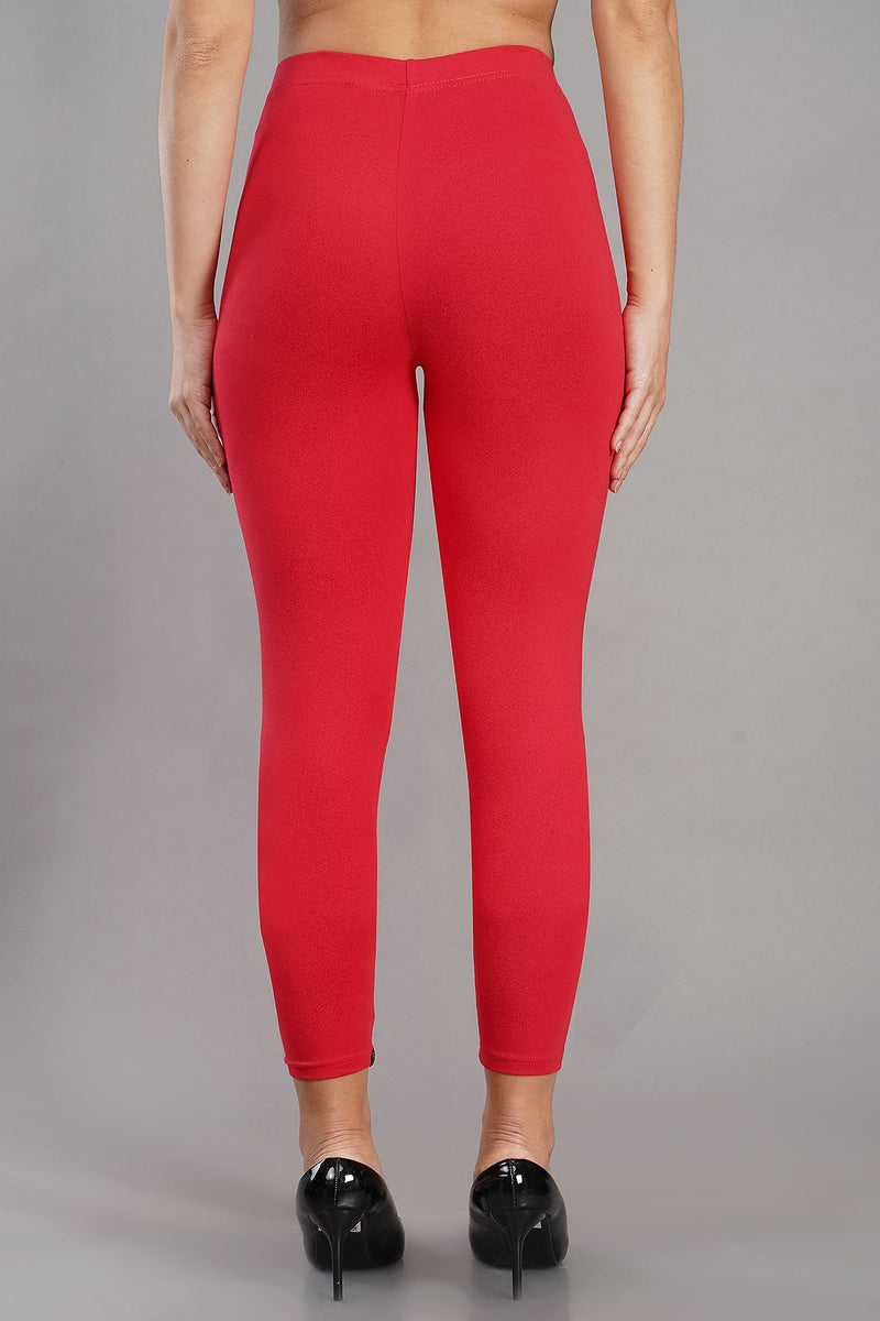 Shruthi Ankle Length Leggings with elasticated Waist||CORAL