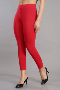 Shruthi Ankle Length Leggings with elasticated Waist||CORAL