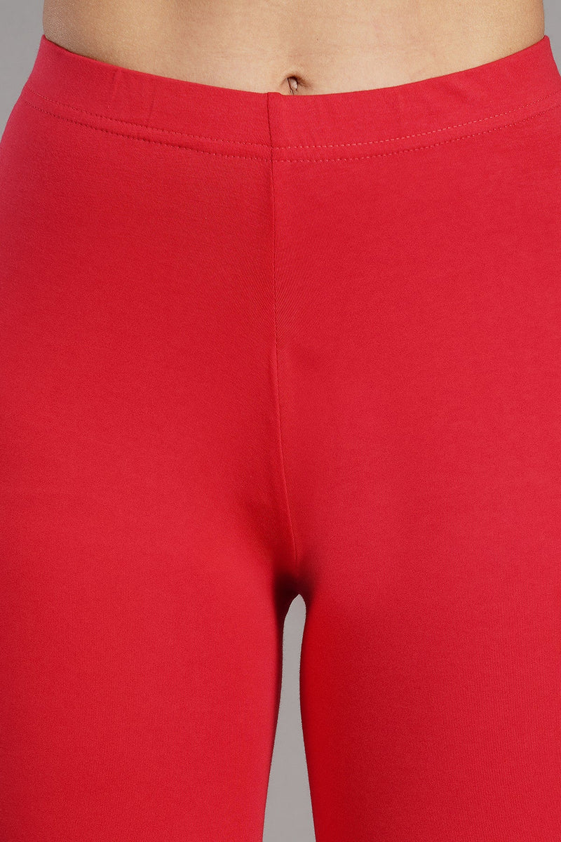 Shruthi Ankle Length Leggings with elasticated Waist||CORAL