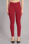 Shruthi Ankle Length Leggings with elasticated Waist||RED