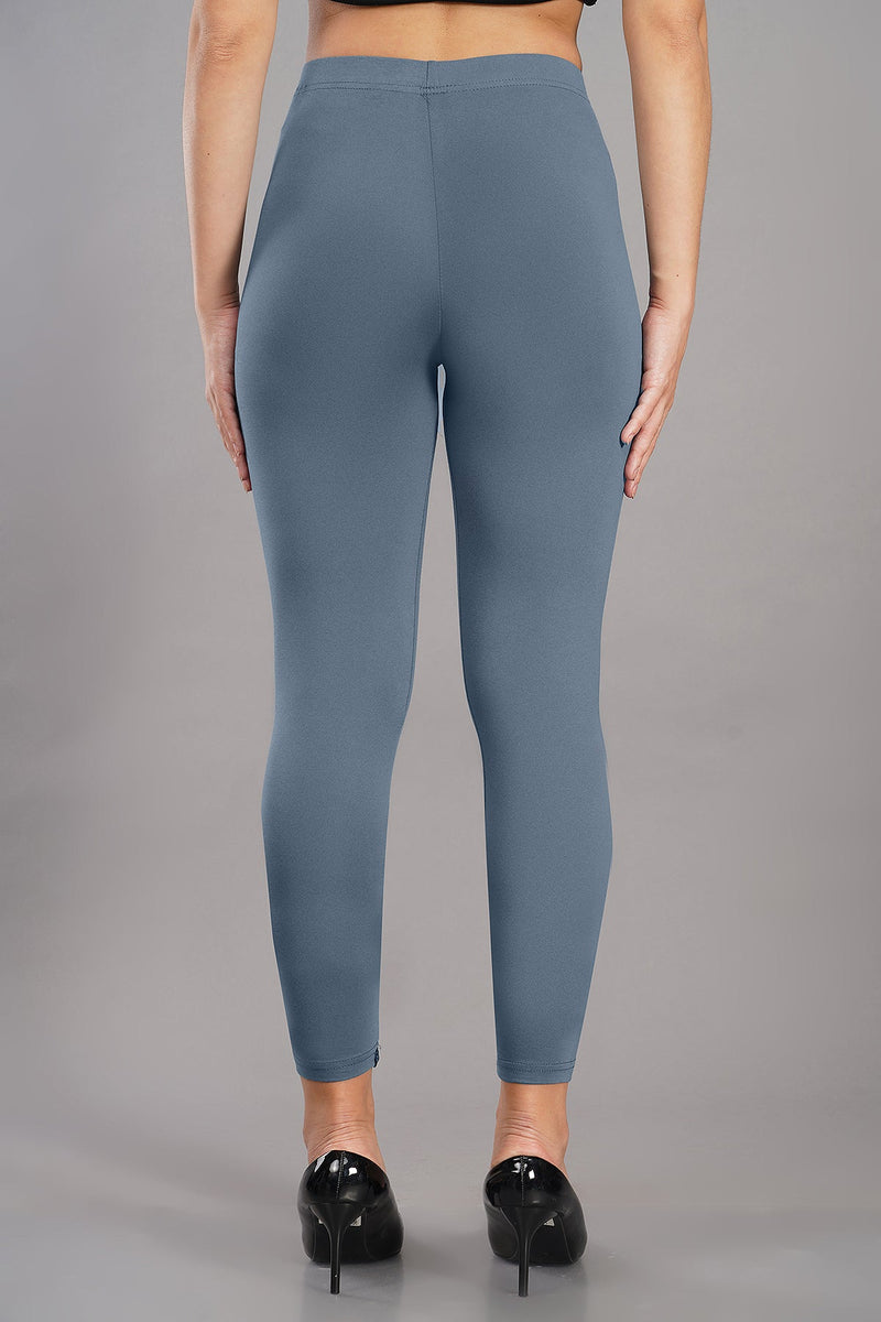 Shruthi Ankle Length Leggings with elasticated Waist||AIRFORCE GREEN