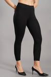 Shruthi Ankle Length Leggings with elasticated Waist||BLACK