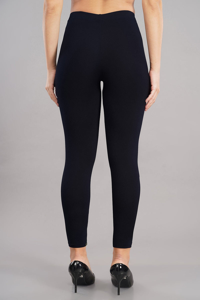 Shruthi Ankle Length Leggings with elasticated Waist||DARK NAVY