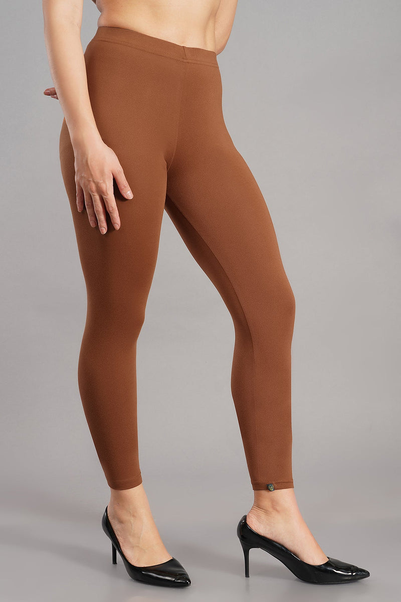 Shruthi Ankle Length Leggings with elasticated Waist||HONEY