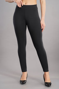 Shruthi Ankle Length Leggings with elasticated Waist||DK GREY