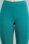 Shruthi Ankle Length Leggings with elasticated Waist||RAMA GREEN