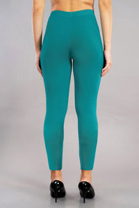 Shruthi Ankle Length Leggings with elasticated Waist||RAMA GREEN