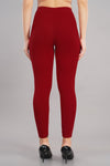 Shruthi Ankle Length Leggings with elasticated Waist||DEEP RED