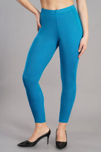 Shruthi Ankle Length Leggings with elasticated Waist||T BLUE