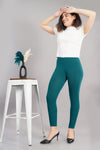 Shruthi Ankle Length Leggings with elasticated Waist||PEACOCK GREEN