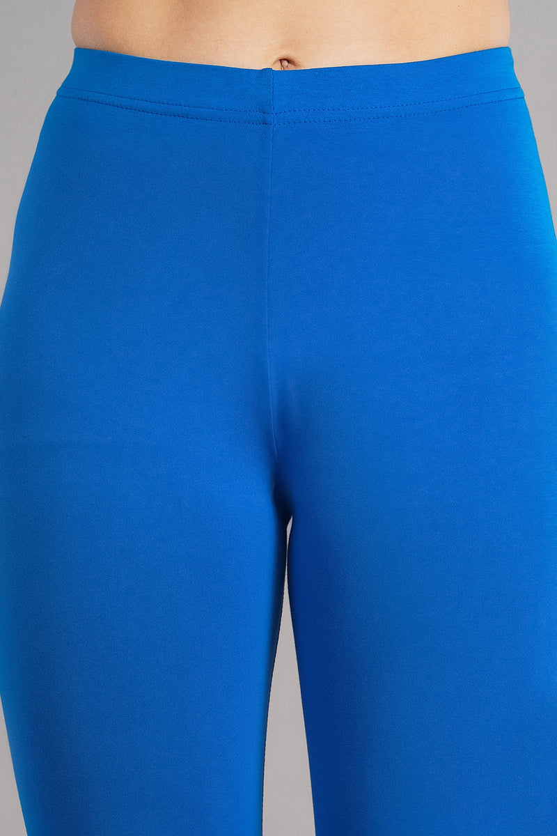 Shruthi Ankle Length Leggings with elasticated Waist||PEPSI BLUE