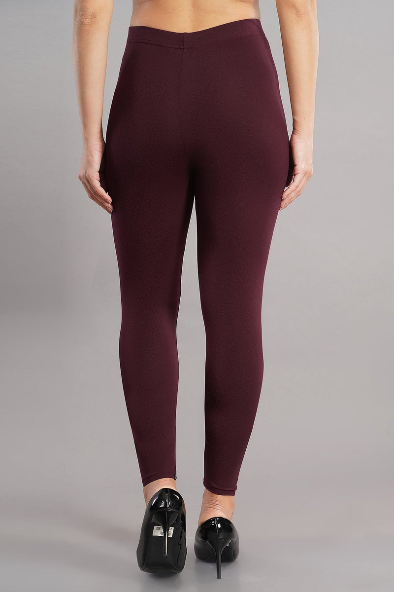 Shruthi Ankle Length Leggings with elasticated Waist||WINE