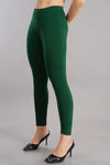 Shruthi Ankle Length Leggings with elasticated Waist||BOTTLE GREEN