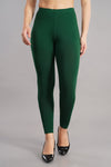 Shruthi Ankle Length Leggings with elasticated Waist||BOTTLE GREEN