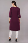 Straight Kurta with Embroidered Yoke