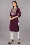 Straight Kurta with Embroidered Yoke