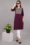 Straight Kurta with Embroidered Yoke