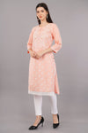 Peach Glitter Printed kurta