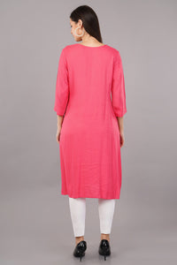 Floral Embroidered Straight Kurta