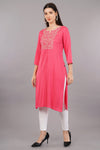 Floral Embroidered Straight Kurta