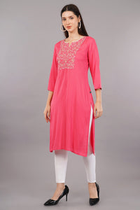 Floral Embroidered Straight Kurta