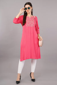 Floral Embroidered Straight Kurta