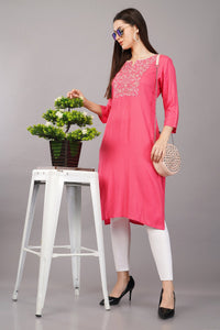 Floral Embroidered Straight Kurta