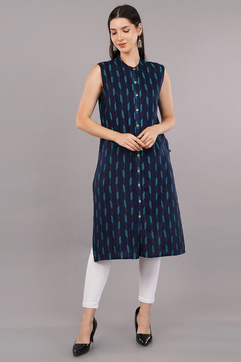 Geometric Print Straight Kurta