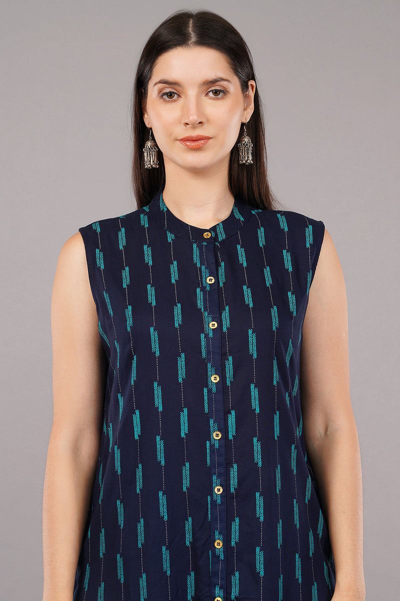 Geometric Print Straight Kurta