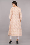 Glitter Print V-Neck A-Line Kurta