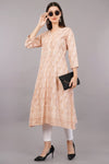 Glitter Print V-Neck A-Line Kurta